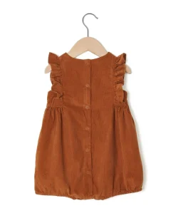 Acanthe Barboteuse à volant velours caramel Sale