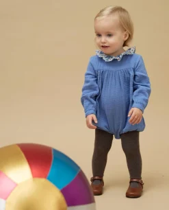 Acanthe Barboteuse gaze de coton col en tissu Liberty Bleu Cheap