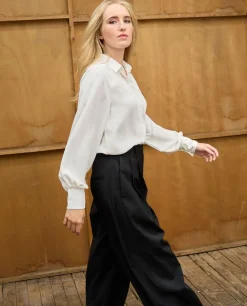 Acanthe Blouse fluide manches bouffantes écru Ecru Best Sale