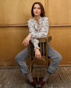 Acanthe Blouse poignets smockés en tissu Liberty Miniature Wonderland LibertyMiniatureWonderland New