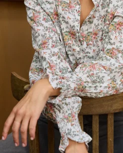 Acanthe Blouse poignets smockés en tissu Liberty Miniature Wonderland LibertyMiniatureWonderland New