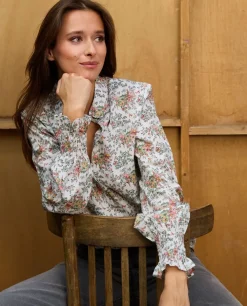 Acanthe Blouse poignets smockés en tissu Liberty Miniature Wonderland LibertyMiniatureWonderland New