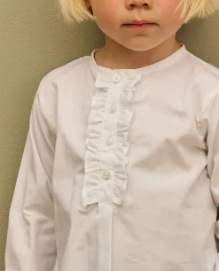 Acanthe Blouse volant devant Blanc Sale