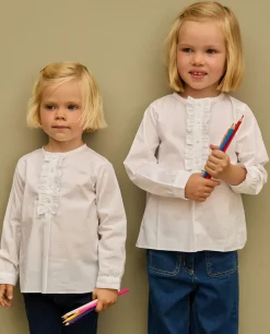 Acanthe Blouse volant devant Blanc Sale