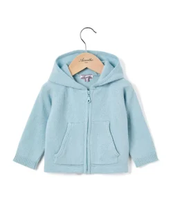 Acanthe Cardigan capuche naissance laine-cachemire bleu vert bleuvert Fashion