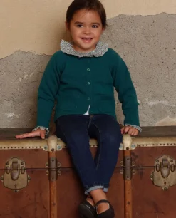 Acanthe Cardigan col rond 100% lambswool Vert Best