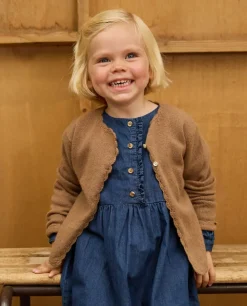 Acanthe Cardigan finition crochet 100% lambswool camel Outlet