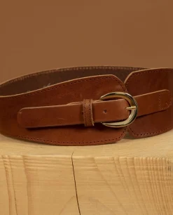 Acanthe Ceinture large cuir cognac Cheap
