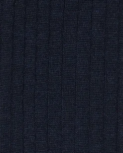 Acanthe chaussettes fil d'Ecosse courtes côtes plates Marine Sale