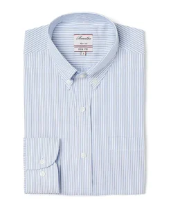Acanthe Chemise ajustée col boutonné oxford rayé ciel OxfordrayécielN8 Best