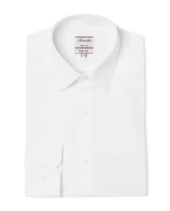 Acanthe Chemise ajustée col italien popeline blanche PopelineblancheN12 Store