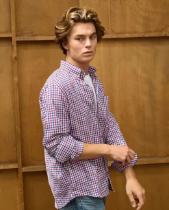 Acanthe Chemise flanelle col boutonné vichy bleu/rouge vichybleu/rouge Best