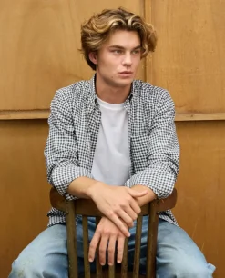 Acanthe Chemise flanelle col boutonné vichy kaki vichykaki Discount