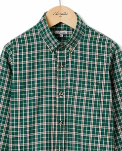 Acanthe Chemise flanelle manches longues écossais vert écossaisvert New