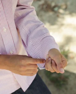 Acanthe Chemise manches longues oxford rayé rouge oxfordrayurerougeN9 Store