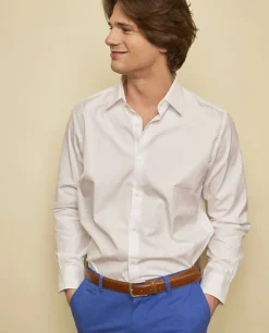 Acanthe Chemise regular col italien popeline blanche PopelineblancheN12 Cheap