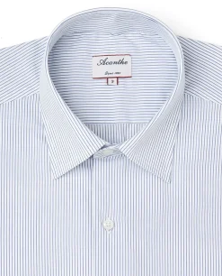 Acanthe Chemise regular col italien fines rayures bleu RayurebleuN17 Best Sale