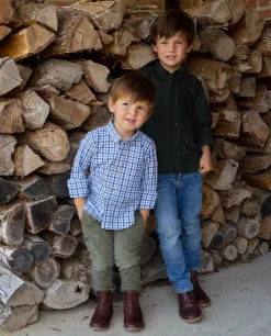 Acanthe Chemise velours manches longues Kaki Best Sale