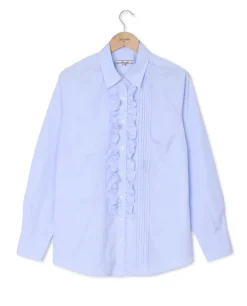 Acanthe Chemisier à jabot micro vichy ciel Microvichyciel Discount