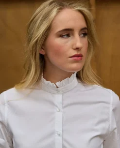 Acanthe Chemisier col et poignets à volants Blanc New