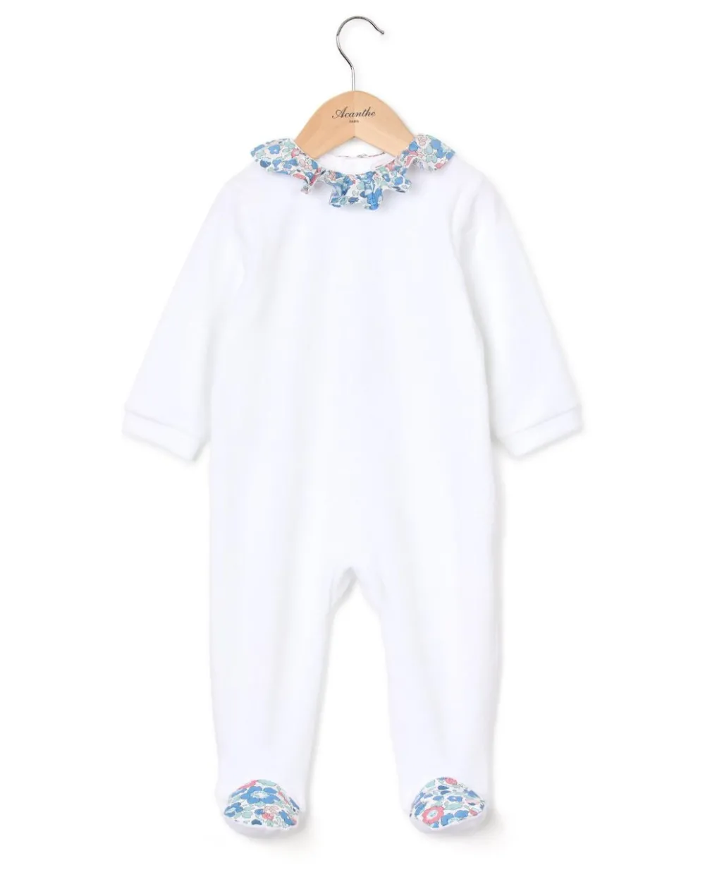 Acanthe Dors bien blanc col volanté en tissu Liberty Betsy blanc/LibertyBetsy Flash Sale