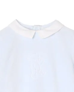 Acanthe dors bien velours bleu col carré ciel/blanc Cheap