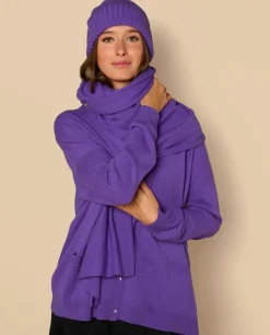 Acanthe Echarpe longue 100% cachemire Violet Flash Sale