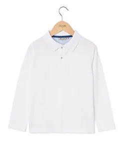 Acanthe Polo jersey manches longues Blanc Flash Sale