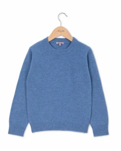 Acanthe Pull col rond 100% lambswool Bleu Best Sale