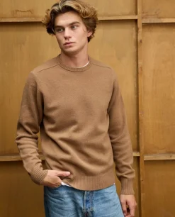 Acanthe Pull col rond 100% lambswool camel Cheap