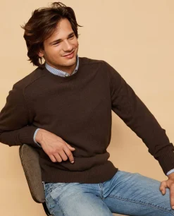 Acanthe Pull col rond 100% lambswool Chocolat Cheap