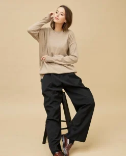 Acanthe Pull col rond loose 100% cachemire Beige Clearance