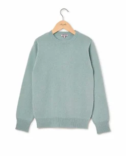Acanthe Pull col rond vert d'eau 100% lambswool vertd'eau Online