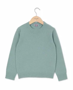Acanthe Pull col rond vert d'eau 100% lambswool vertd'eau Sale