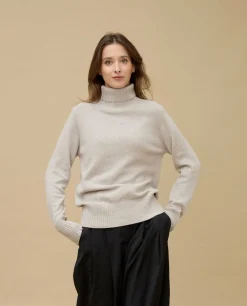 Acanthe Pull col roulé laine-cachemire Beige Clearance