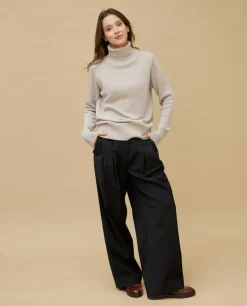 Acanthe Pull col roulé laine-cachemire Beige Clearance