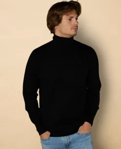 Acanthe Pull col roulé 100% cachemire Noir Clearance