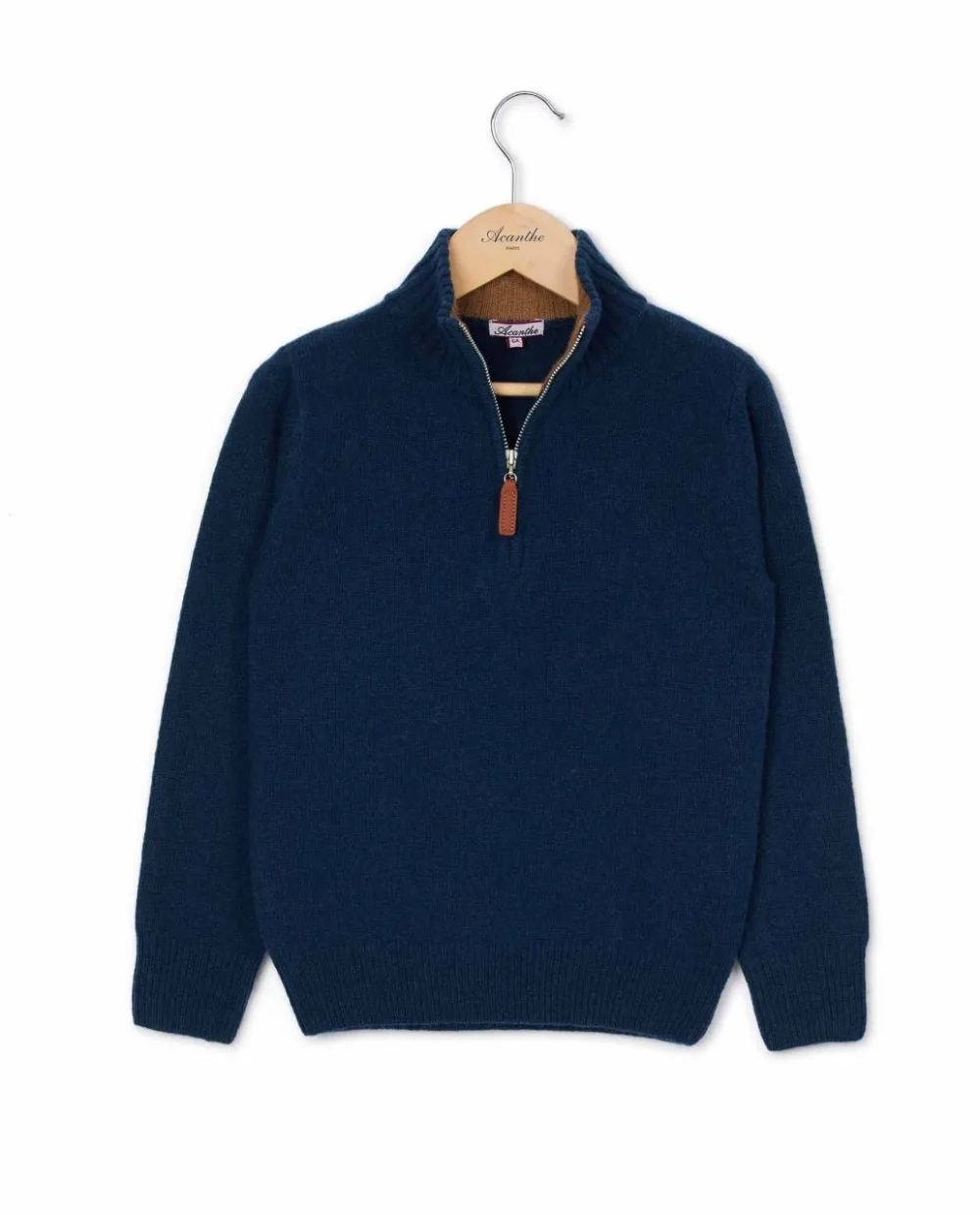 Acanthe Pull col zippé marine clair 100% lambswool marineclair Clearance