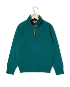 Acanthe Pull col zippé 100% lambswool Vert Store