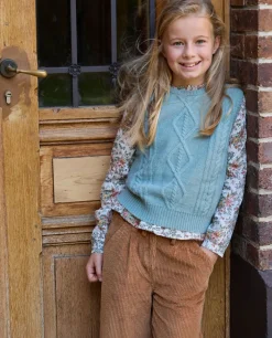 Acanthe Pull sans manches vert d'eau 100% lambswool vertdeau Discount