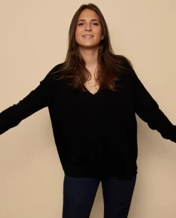 Acanthe Pull V loose 100% cachemire Noir Best