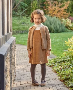 Acanthe Robe bretelles velours camel Clearance