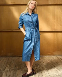Acanthe Robe mi-longue en Denim Outlet