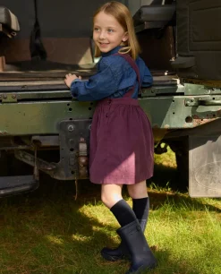 Acanthe Robe tablier velours Prune Store