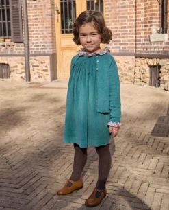 Acanthe Robe trapèze velours Vert Store