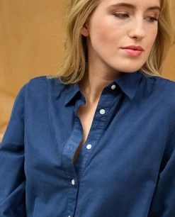 Acanthe Robe évasée velours Indigo Discount